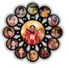 Customized Mdf Wall Clock With 13 Photos Size 16x16 inch