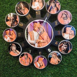 Customized Mdf Wall Clock With 13 Photos Size 16x16 inch