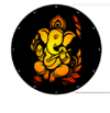 Ganesh Bhagwan Wall Hanging LED Light wall Décor A Wall Design  (12 inch X 12 inch, Red & Yellow